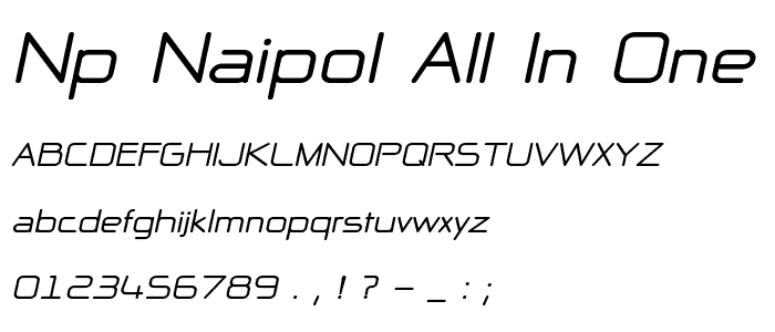 NP Naipol All in One Bold Italic police